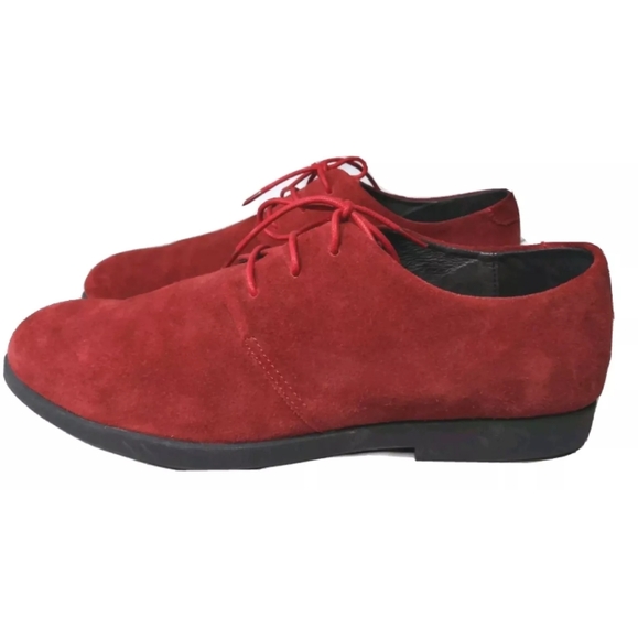 Lacoste Paris Mens Shoes Size 11.5 Red Suede Casual Oxfords Retail $285 - Picture 1 of 10